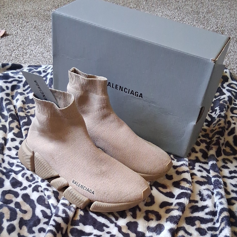 Balenciaga Tan Sock Sneakers